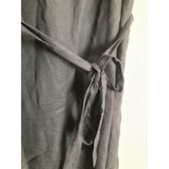Loft Linen Blend Wide Leg Jumpsuit MEDIUM Black One Piece Minimalist - Picture 4 of 10